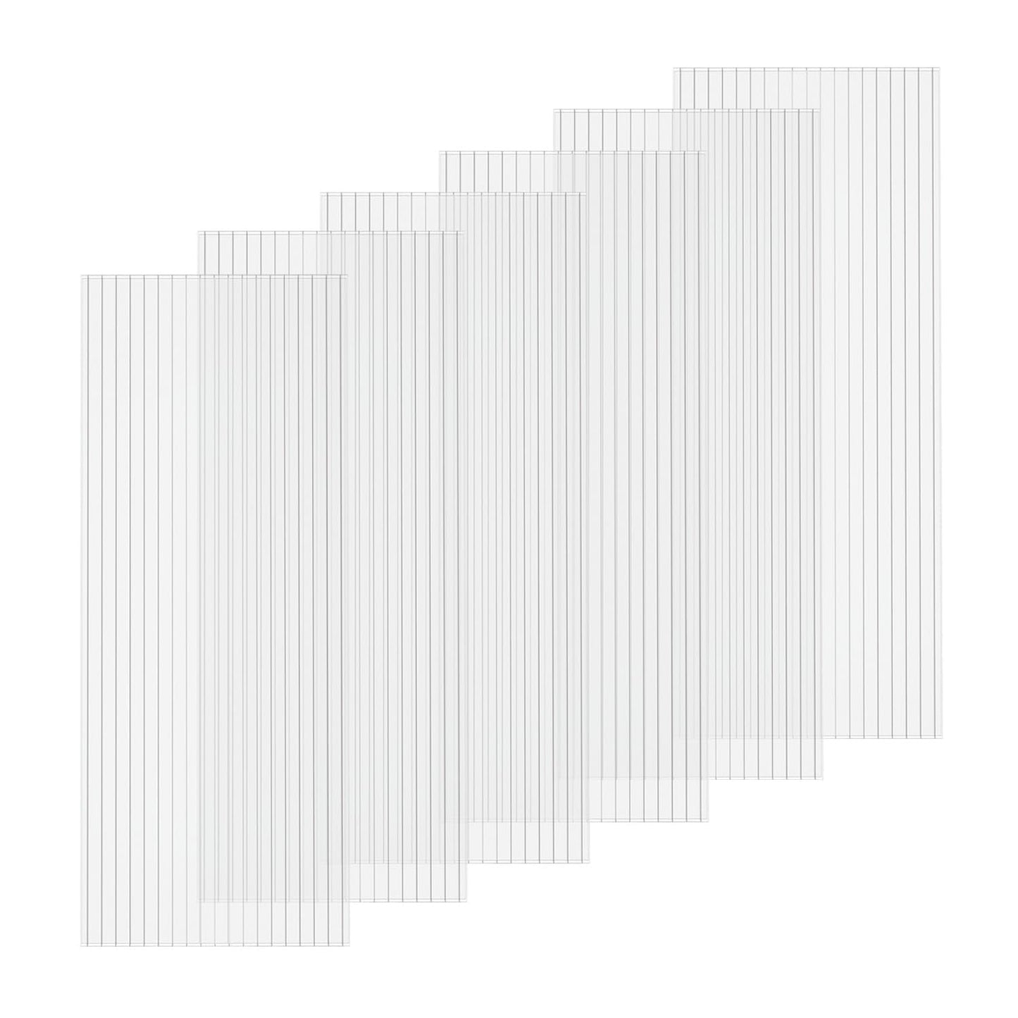 Vigo huseeo 6 PCS Polycarbonate Greenhouse Panels, 60''X 24''X 0.24'' Twin-Wall Roof Panels Sheets, Waterproof UV Protected Plastic Roof Sheeting for Greenhouse Covering