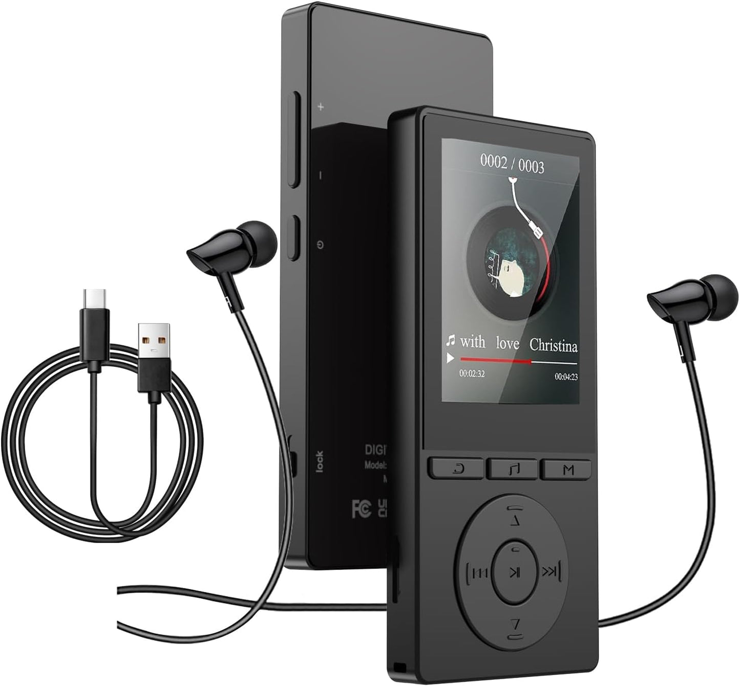 Aiandcc 64GB MP3 5.3, 2.4" MP3 128GB, Player with Bluetooth Music Player with HiFi Sound for Sports Runners, Screen
