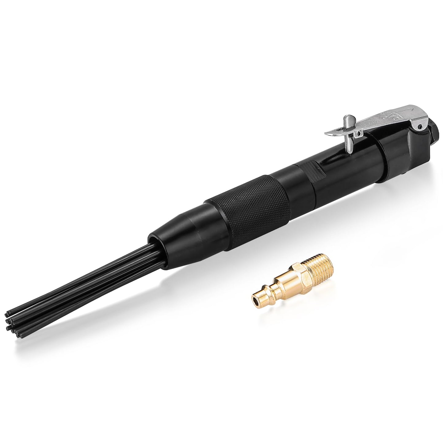 NATGAI Compact Air Needle Scaler, Pneumatic Rust Paint Remover with 12 Needles, Needle Gun Air Tool with 1/4" NPT Fitting for Weld Slag Cleaning, Rust Removal, Auto Repair