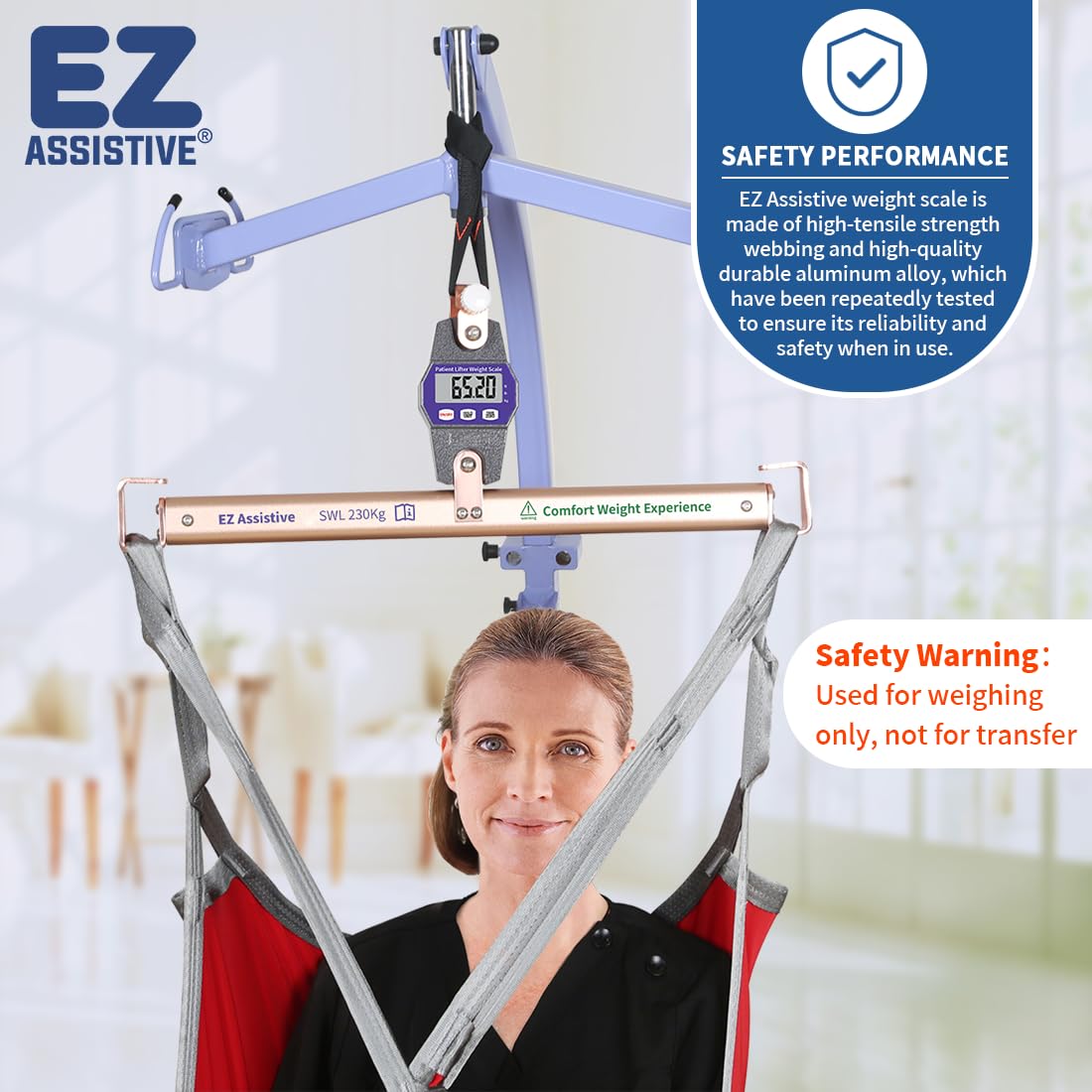 EZ Assistive Patient Weight Scale for Bedridden Patient,Universal Lift Scale for Hospital or Home Care,Safe Weight Load 500LBS