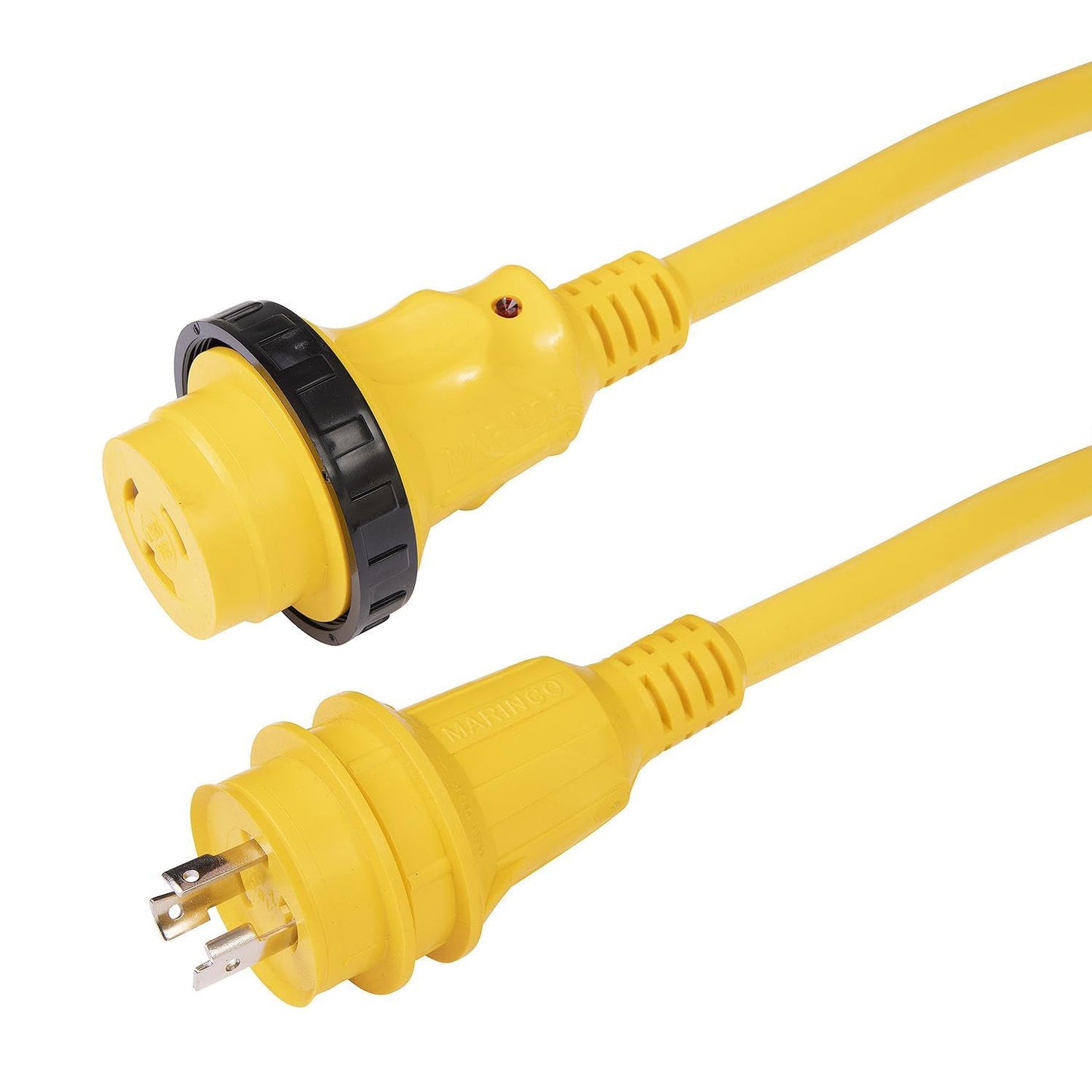 Marinco 30A 125V Marine Shore Power Cordset, Yellow, 50 Ft, 199119
