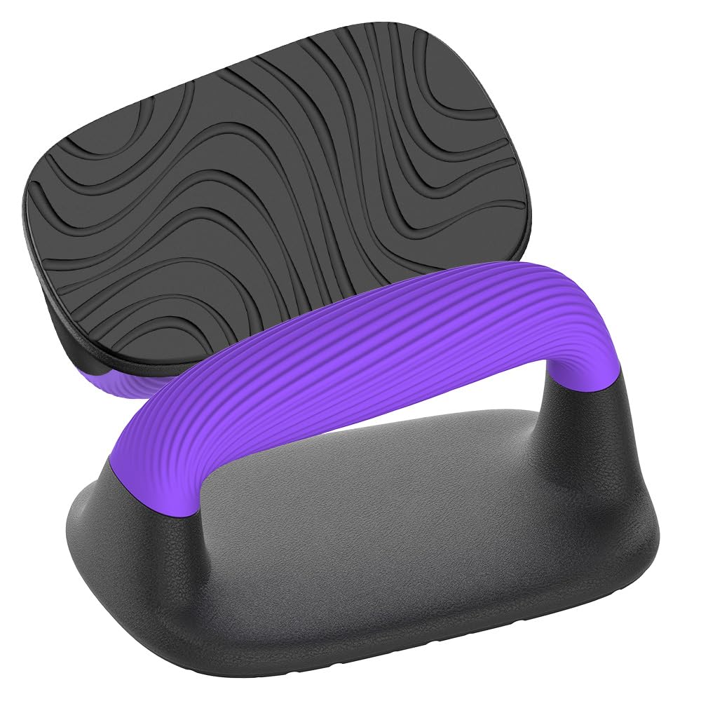 Lifeswell Push Up Bars – Ergonomic Pushup Handles for Floor Strength Training, Non-Slip Push-Up Stands with Soft Grip, Pushups Bars for Home Gym Workout, Blue Purple