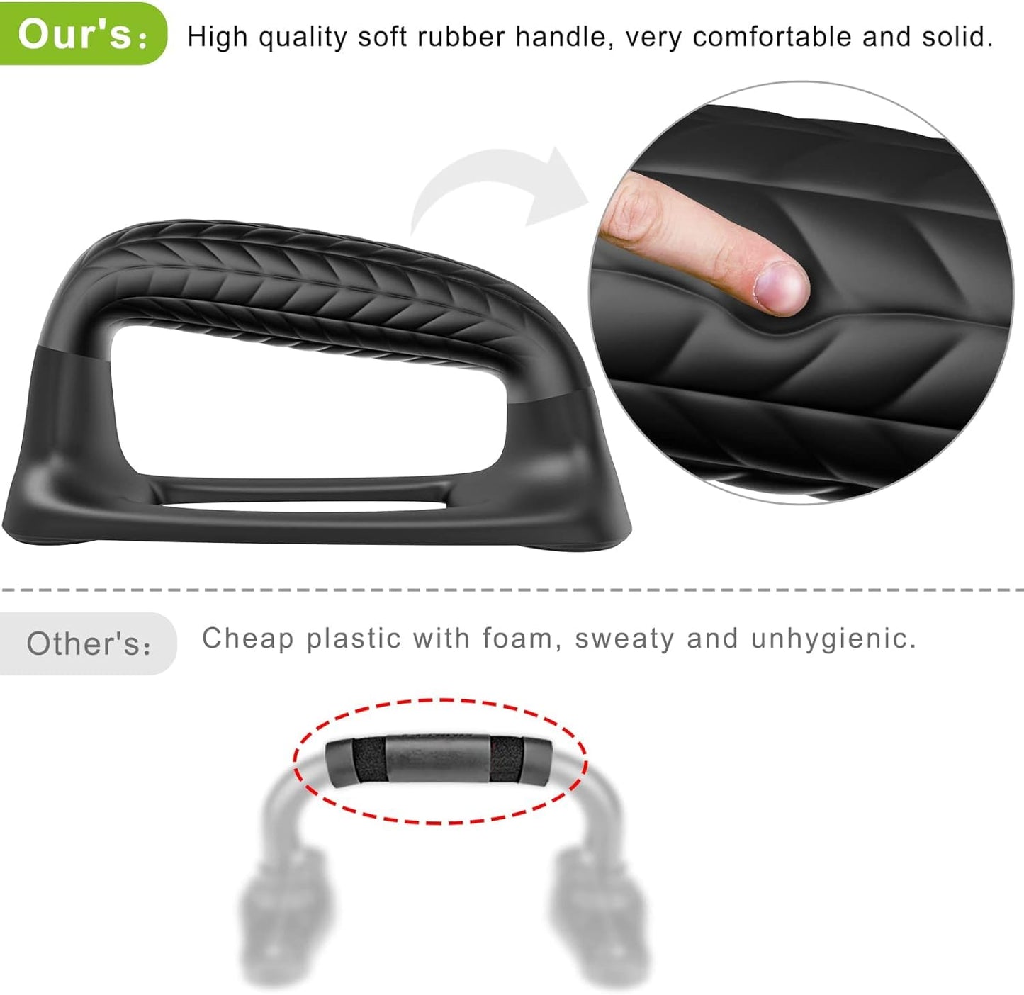 SELEWARE Push Up Bars Parallettes Pushup Stands with Soft Rubber Covered Handle Provide Comfortable Grip Fit for Floor Workouts Calisthenics Strength Training Pushups Black