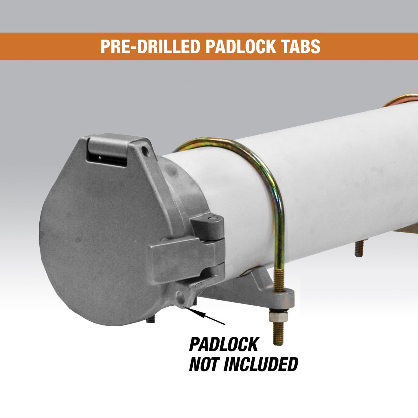 Buyers Products CC800 PVC Conduit Carrier Kit, 8 Inch Diameter Pipe Storage Rack for Trucks, Mounting Hardware Included, Spring-Loaded Latch, Weather-Resistant Door - for Conduits, Fly Rods & More