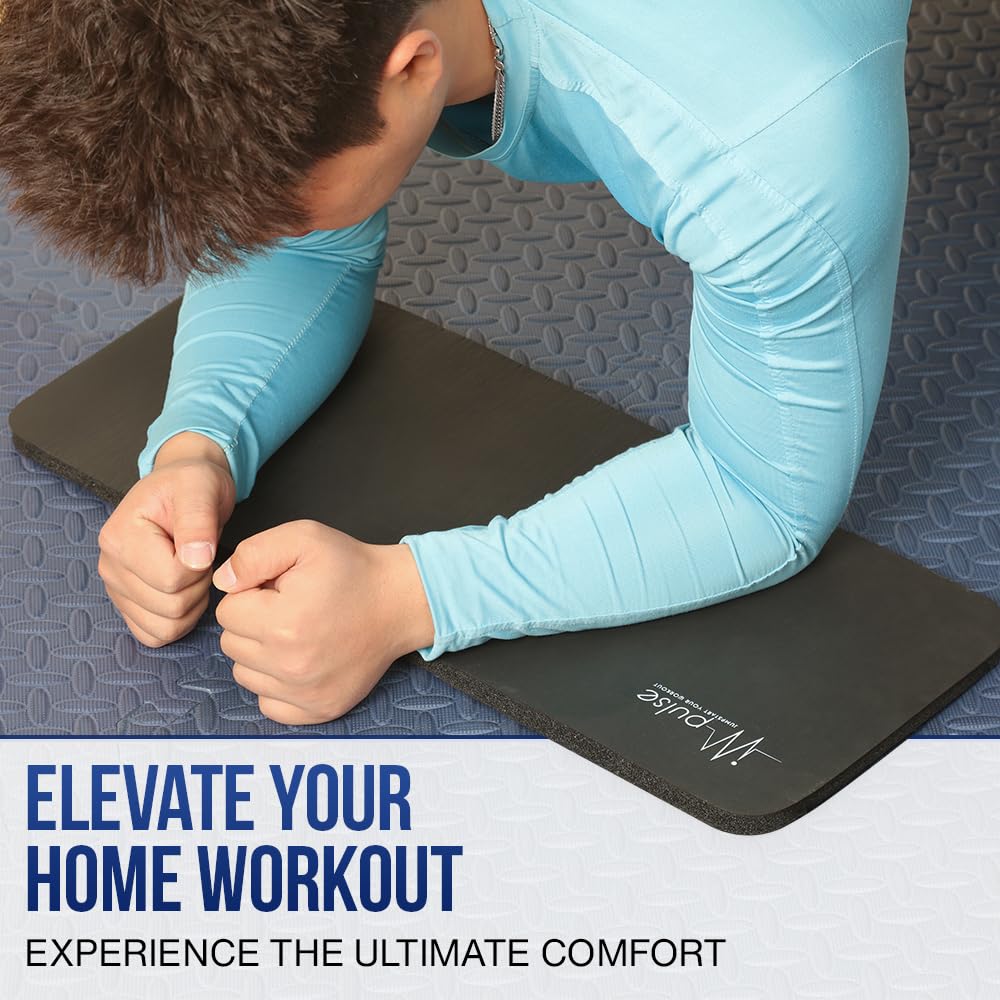 Impulse Yoga Knee Pads Cushion, Thick 1" (25mm) Workout Mat Provides Cushion for Kneeling & Elbows, Non-Slip & Portable Exercise Kneeling Pad for Yoga, Elbow, Wrist Pain, Planks, Pushups & Floor Exercises