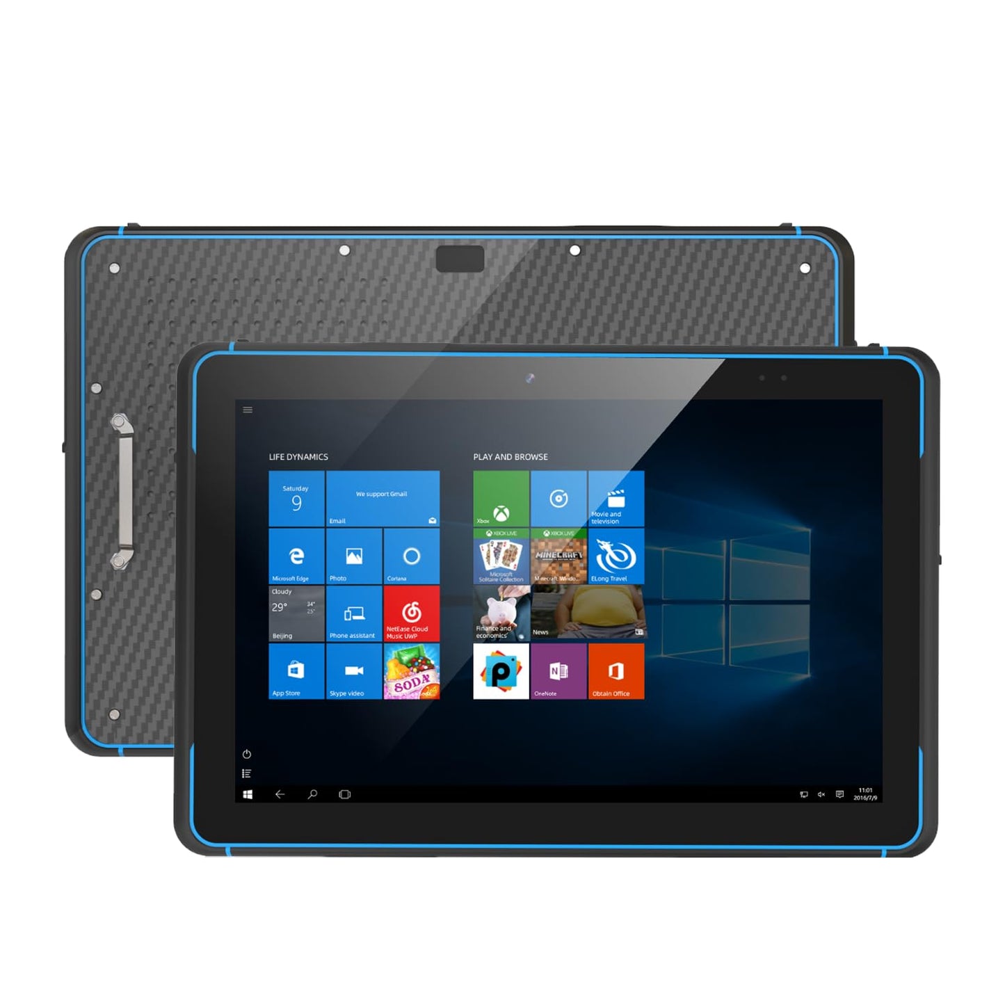 HUGEROCK 10.1 Inch Rugged Windows 11 Tablet, IP68 Waterproof Drop-Resistant Rugged Tablet PC Windows 11, 16GB+128GB, 10000mAh Battery, Built-in Barcode Scanner for Industrial, Field, Warehouse