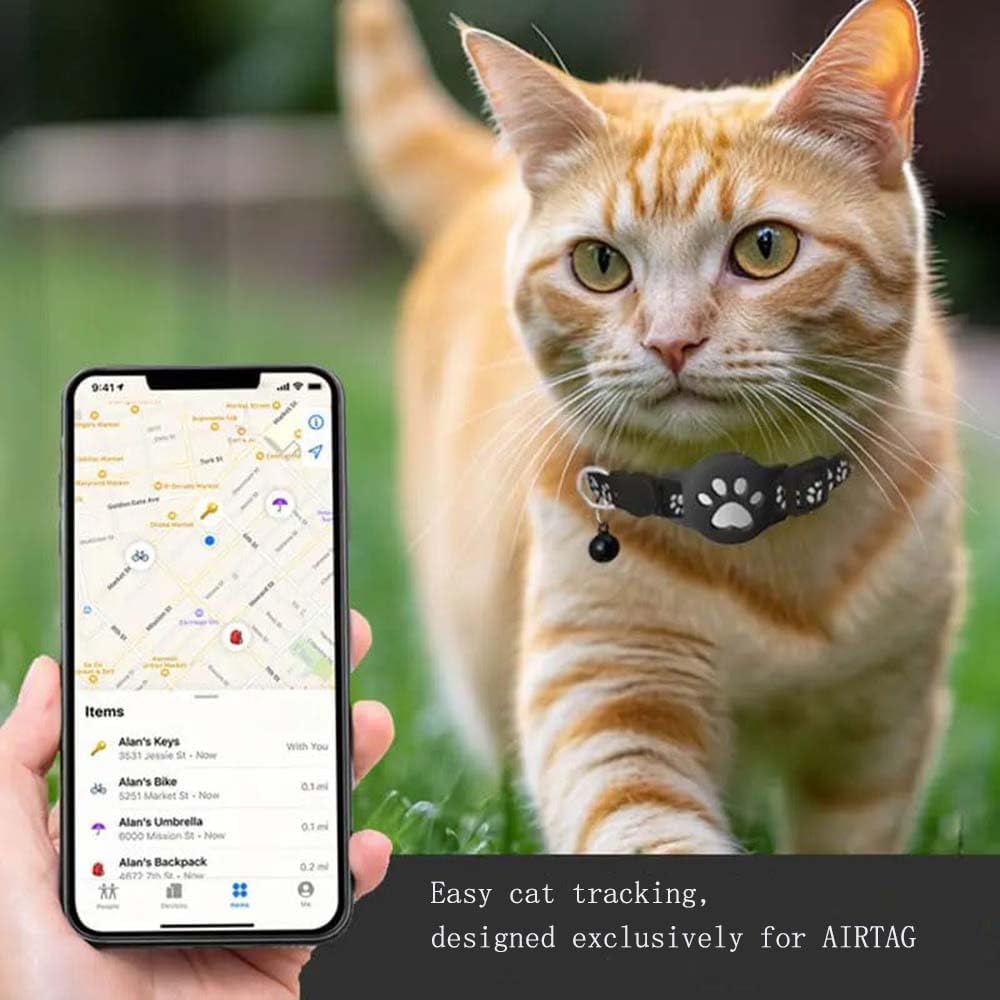 Zeloman 19-26cm) GPS Pet Tracker Collar for Cats & Small Dogs, Lightweight & Waterproof with Safety Buckle, Anti-Loss