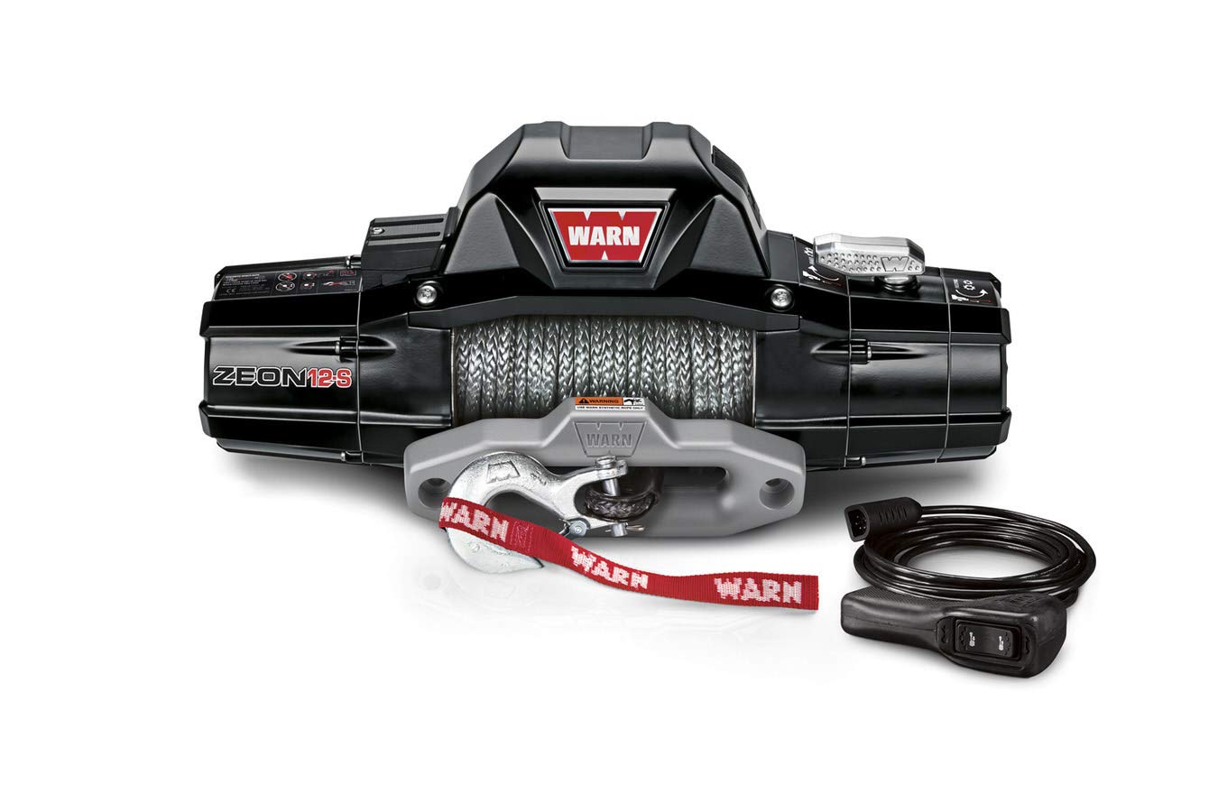 WARN ZEON 12-S 12V Winch - 12000 lb Capacity, 80ft Spydura Pro Synthetic Rope, Hawse Fairlead, Wireless Remote, IP68 Waterproof, Heavy Duty for Trucks, Jeeps, SUVs & Off-Road (95950)