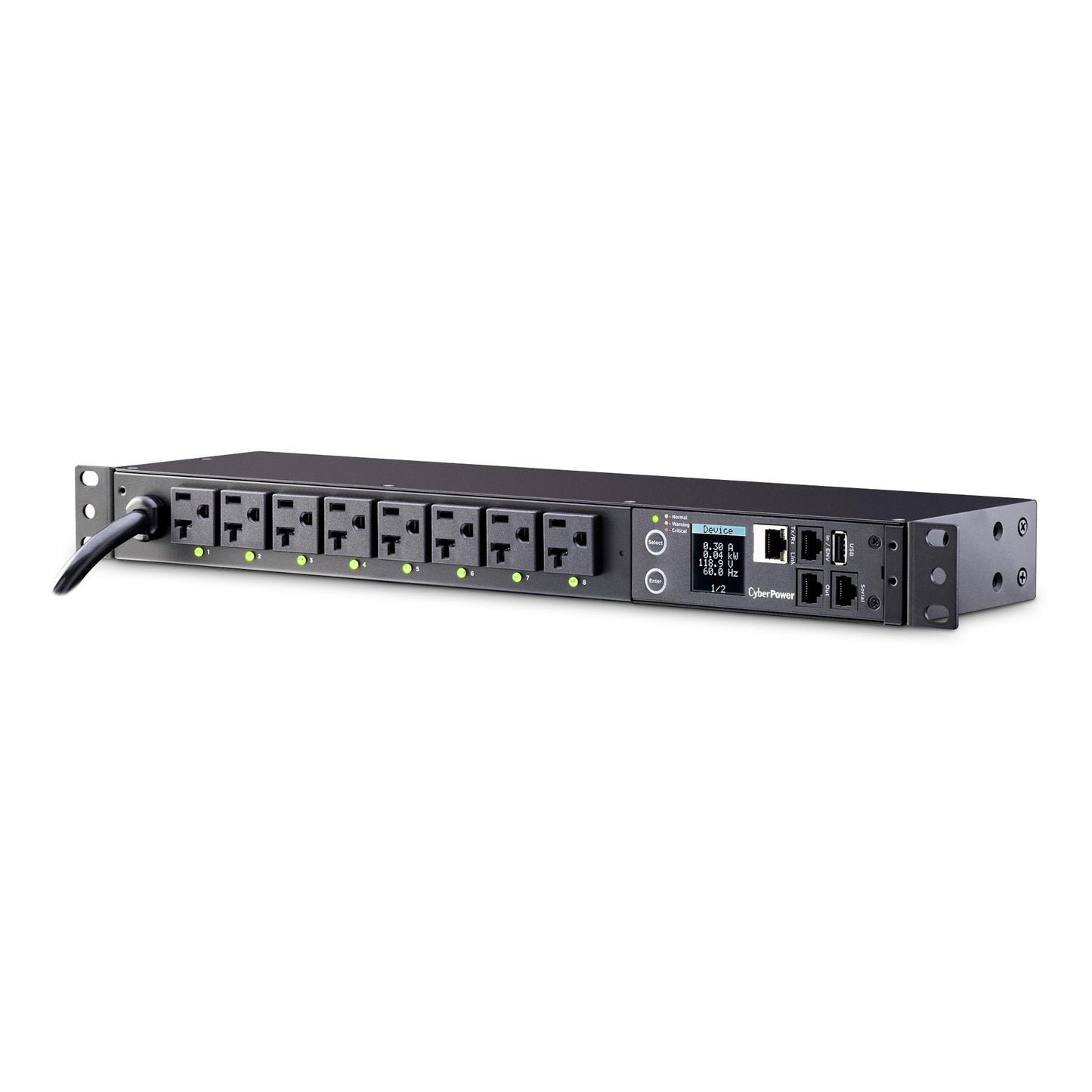 CyberPower PDU41002 Switched PDU, 100-120V/20A (Derated to 15A), 8 Outlets, 1U Rackmount