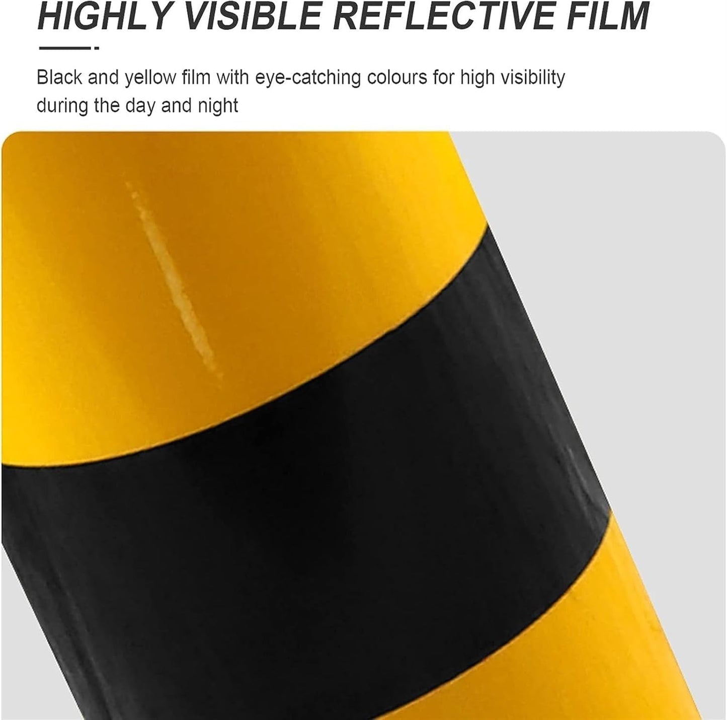 Llpsmeng Driveway Barrier Traffic Barricade Steel Security Post Bollard with Reflective Tape, Parking Barrier, Dia 11cm Traffic Cones for Industrial Commercial Private Use(75cm/30in)