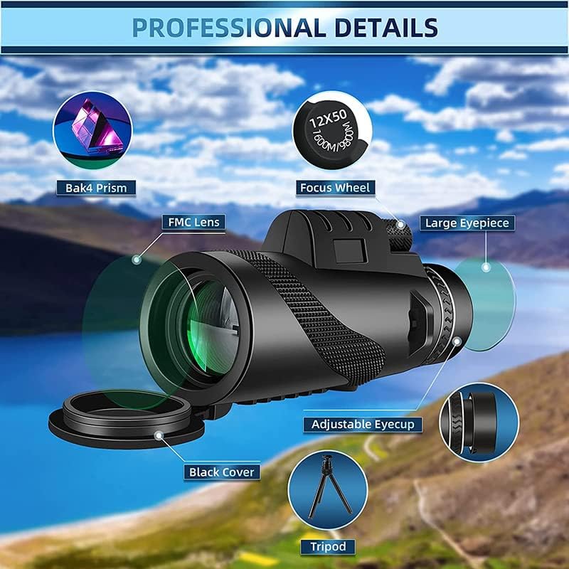 KFYSLEXA 80x100 Monocular Telescope High Powered Monoculars for Adults Compatible with Smartphones and Can Bird
