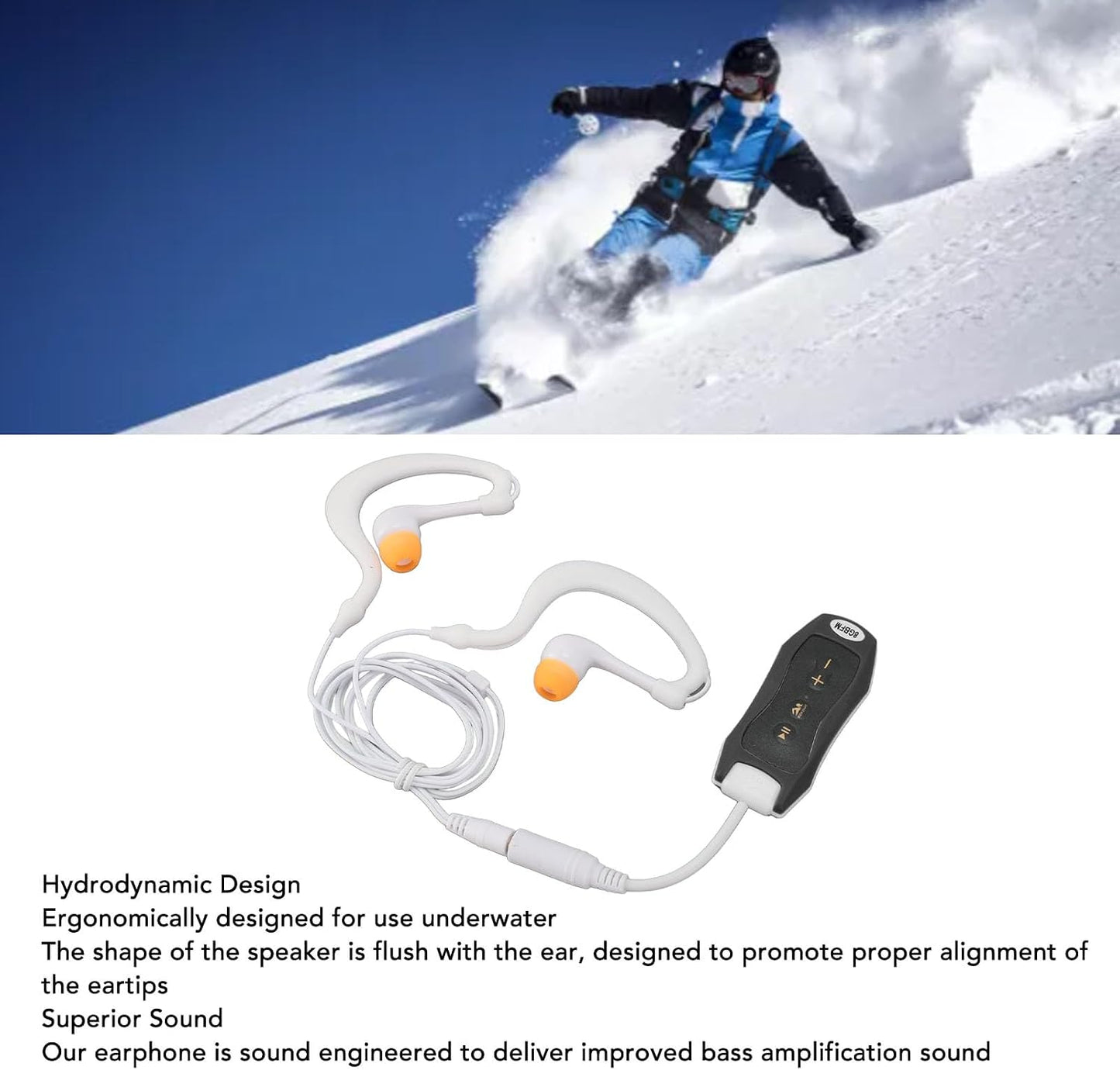LICAEVEY Mp3 Swimming, IPX8 MP3 Swimming (8GB) Player for Player Rechargeable Music Player with Earphone for Diving