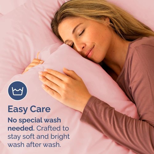 King Standard Pillow Cases - Soft Hotel Quality Pillowcase Covers - 4 Piece Set in Baby Pink