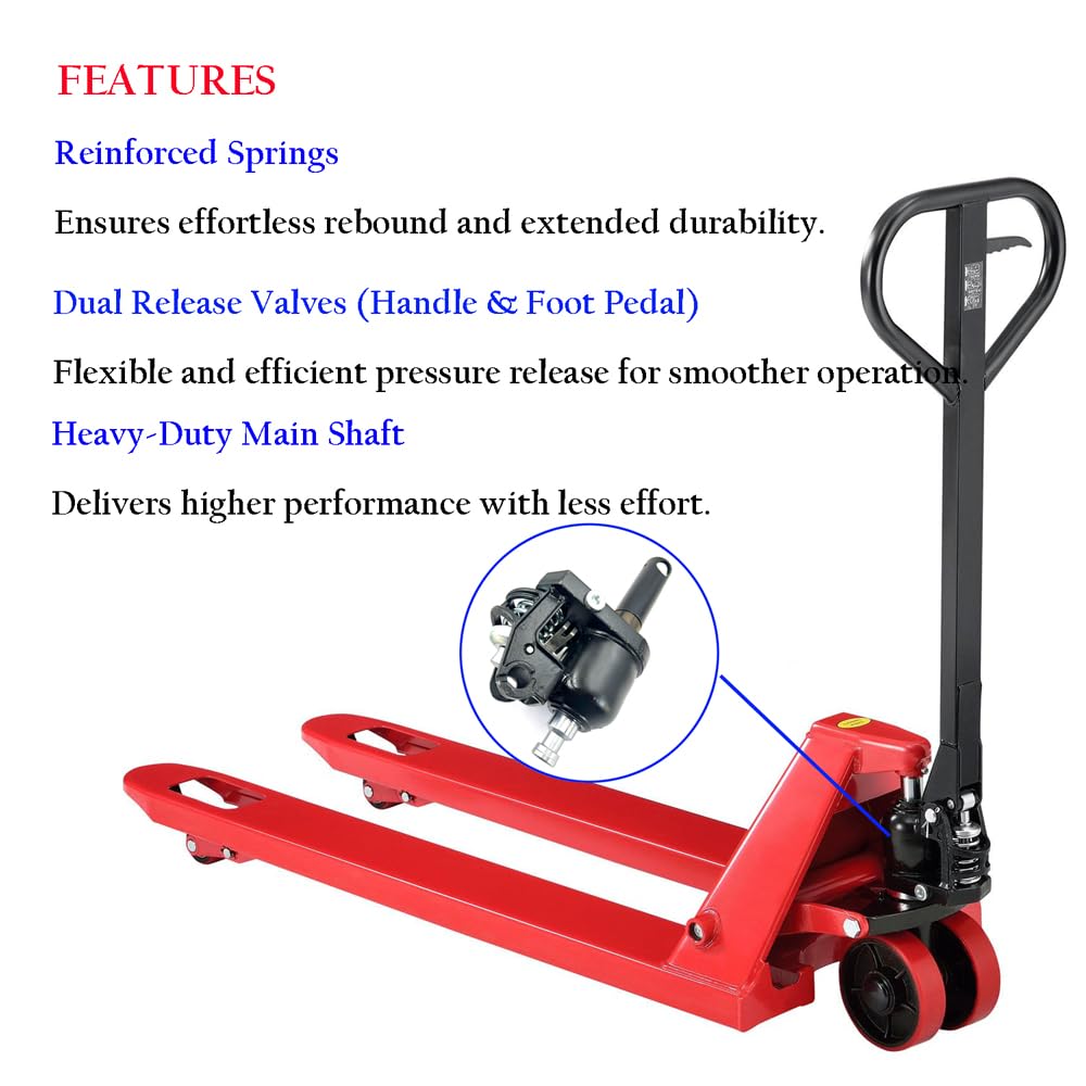 RHKING Pallet Jack Repair Pallet Truck Pump Hand Pallet Truck Restoration DIY Pallet Jack Replacement 4400 Lb Capacity Shaft 45mm