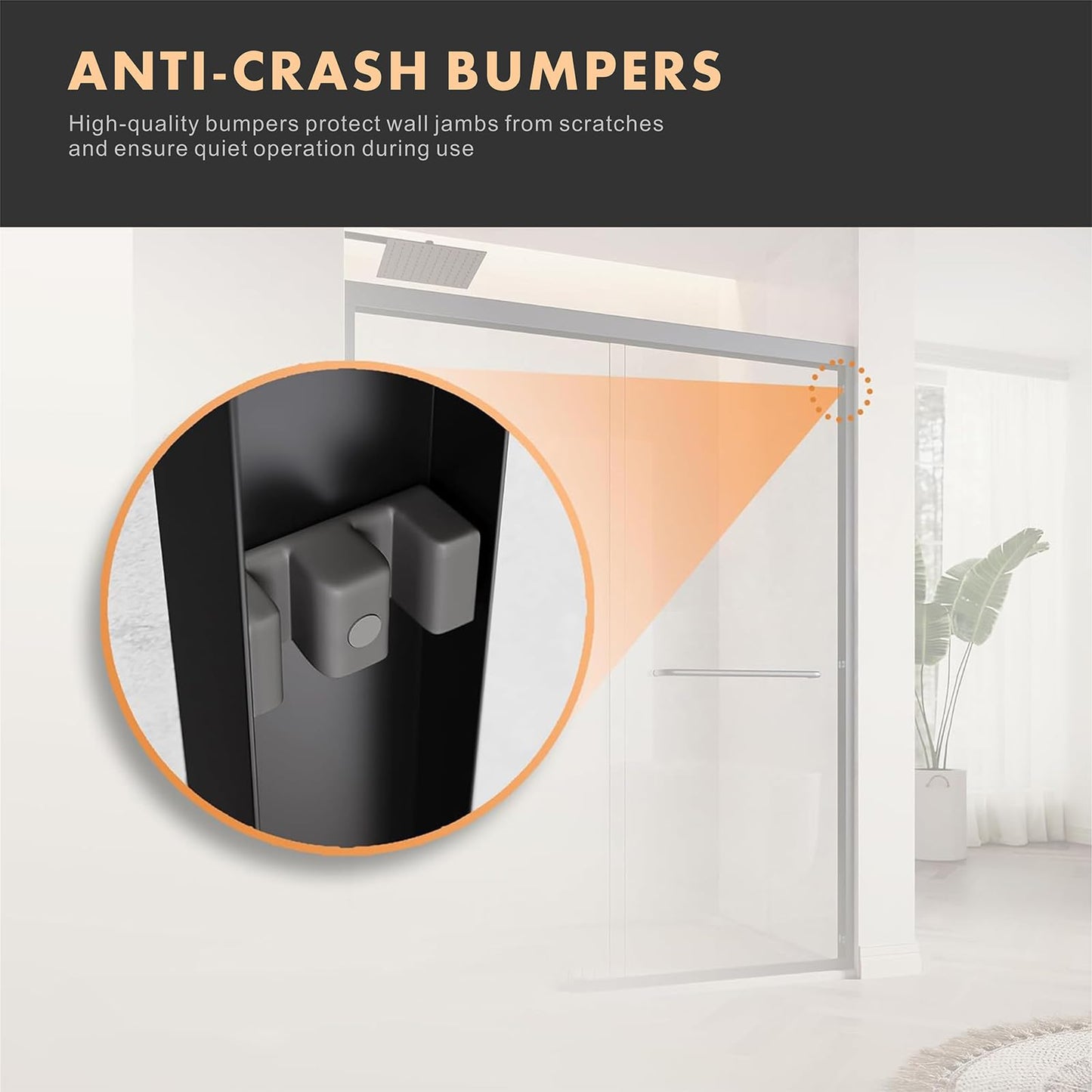 50''-54" W×72" H Black Shower Doors Glass Sliding 54 Inches,Semi Frameless Bathroom Sliding Glass Shower Door,Walk in Shower with 1/4" (6mm) Clear SGCC Tempered Glass