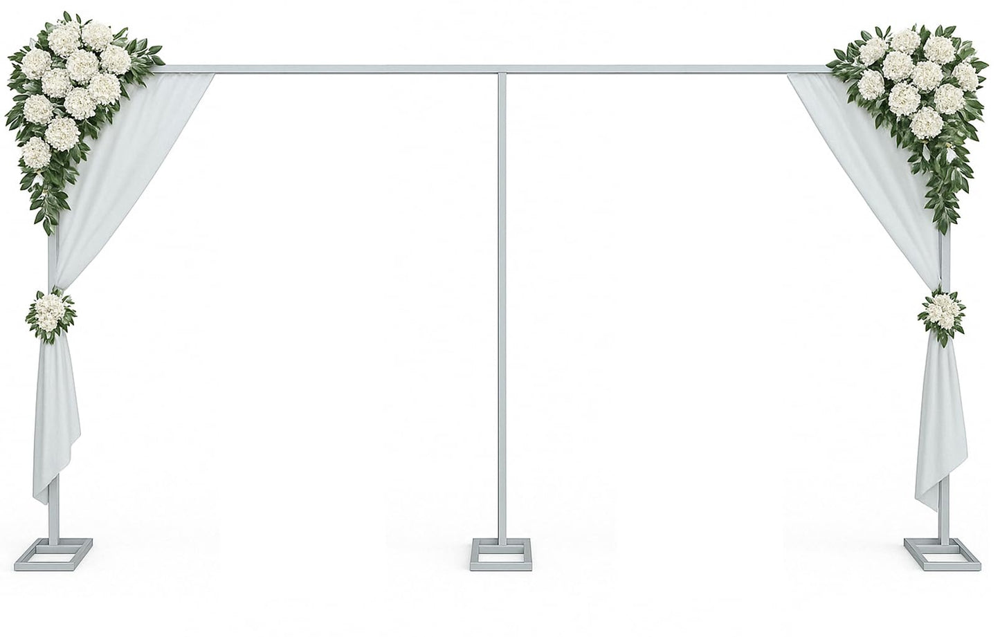 Rzjoke 10x20ft Backdrop Stand Heavy Duty Pipe and Drape Backdrop Stand for Parties, Adjustable Pipe Kit Curtain Frame Stand for Photography Background Support,Wedding Arch Metal Frame (Silver)