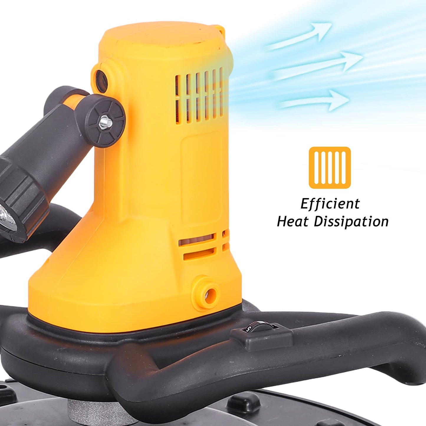 Concrete Trowel with Mixing Rod, Concrete Mixer, 80-200RPM 1680W Electric Plaster Mortar Cement Putty Trowel, Wall Smoothing Polishing Machine