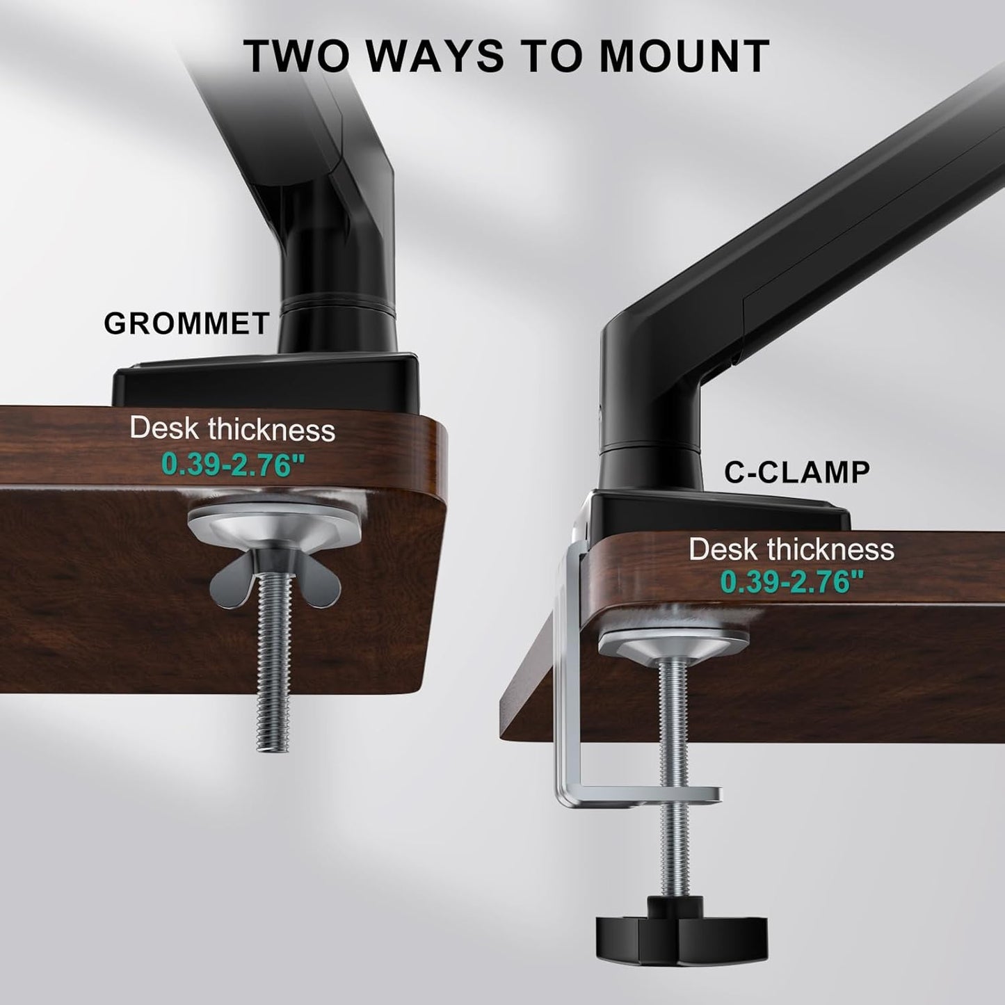 WALI 13-34 inch 32 inch, 26.4lbs, 75/100mm (GSMP001N), Single Monitor Mount for Screens, Adjustable Single Monitors