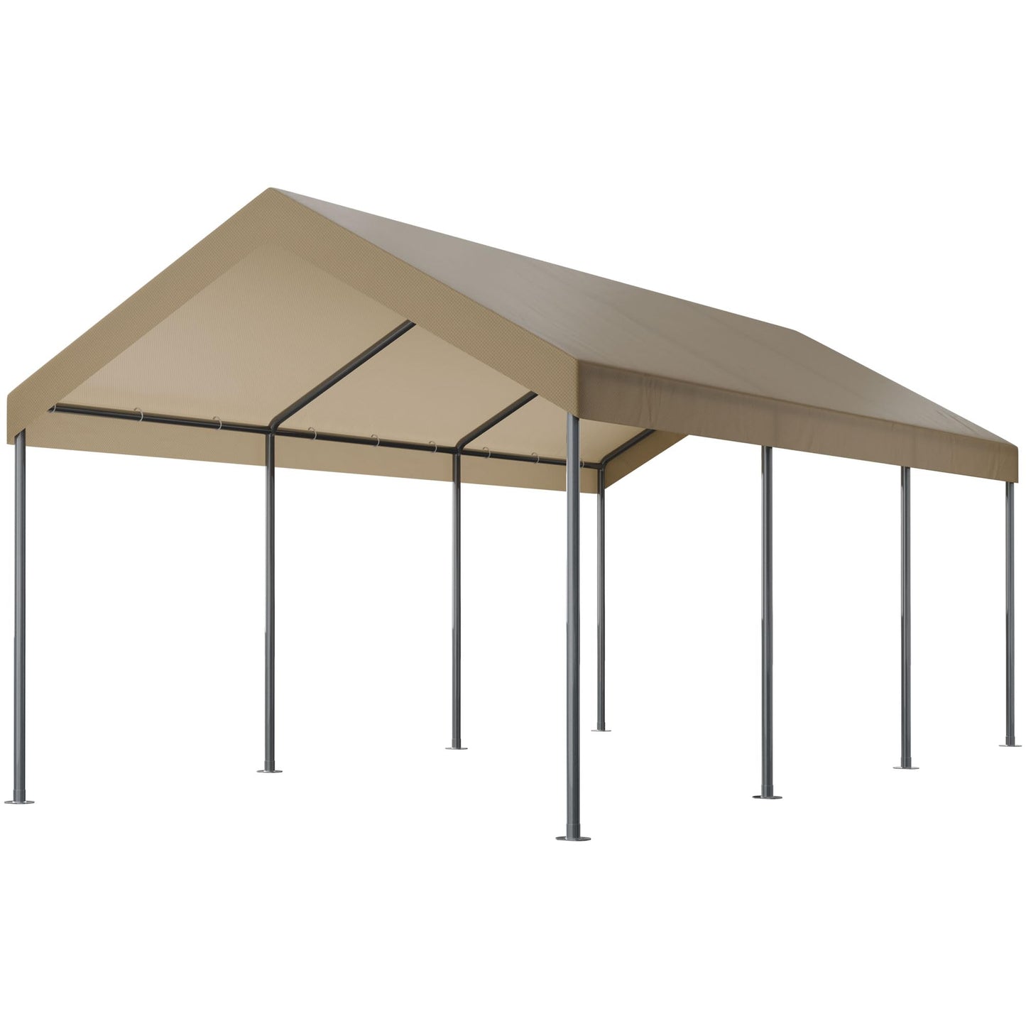 Shintenchi 10x20ft Heavy Duty Carport with UV&Wind Resistant Canopy,Portable Carport Garage Shelter with Stable Powder-Coated Steel Frame,Outdoor Carports for Car,Bike,Camp,Storage(Khaki)