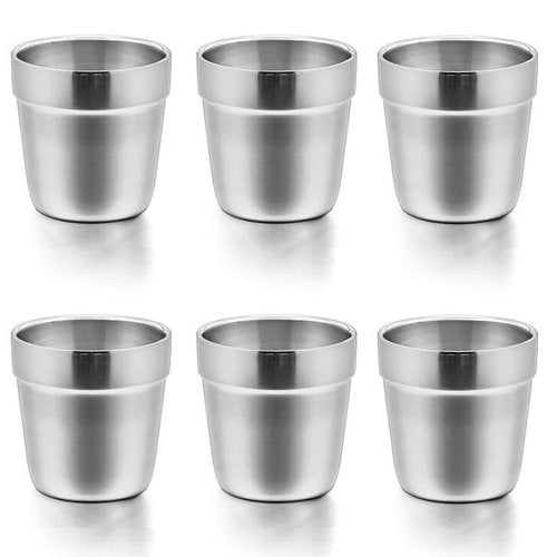 E-far Stainless Steel Insulated Tumblers for Toddlers - 6 Ounce, Double Wall, Shatterproof | 6 Pack