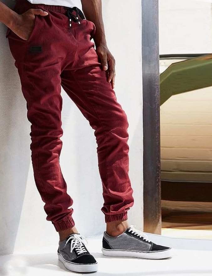 Men Joggers Chino Cargo Pants Hiking Outdoor Recreation Pants Twill Fitness Track Jogging Pants Casual Cotton Pants