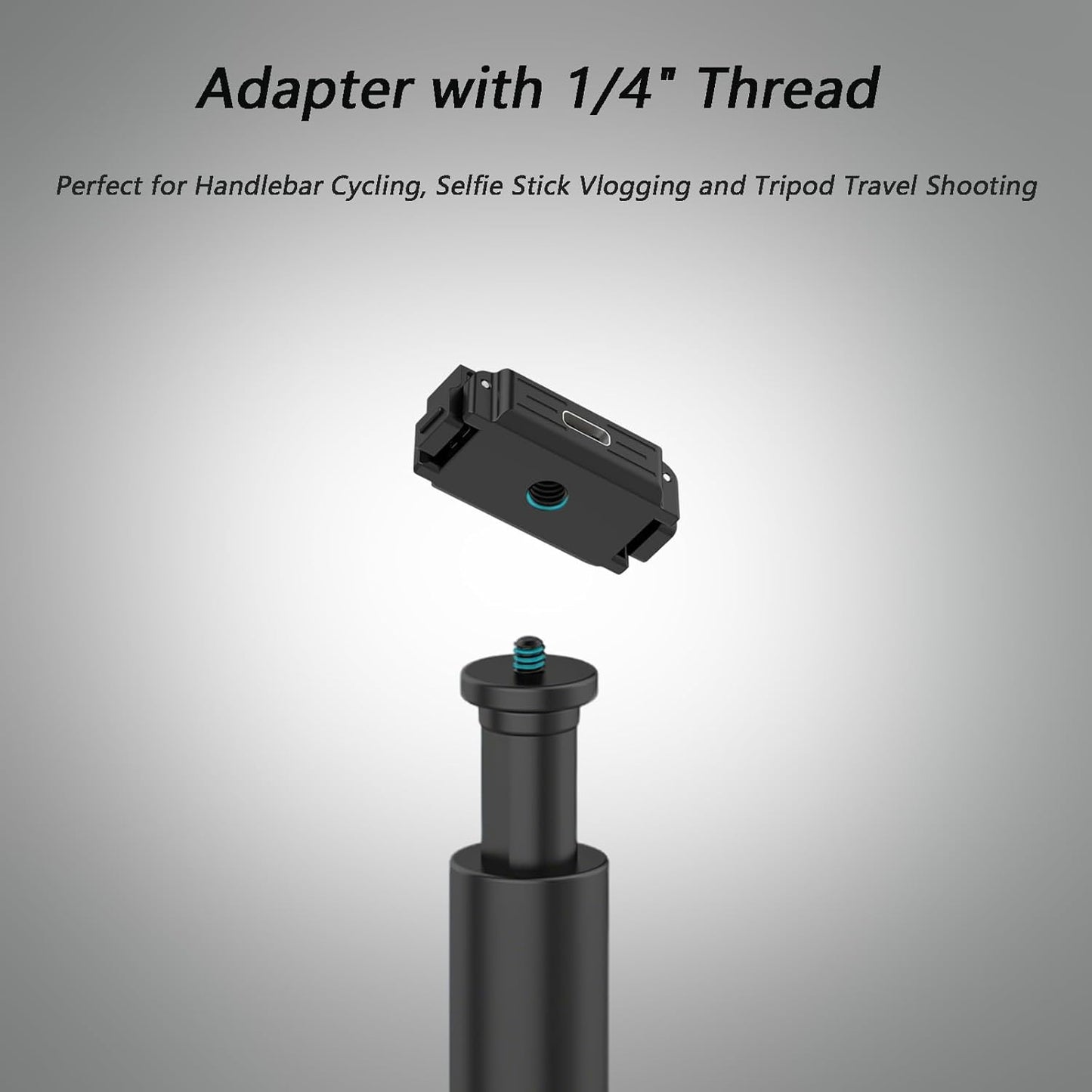 BLIKEJIN 1/4 (1 Charging Quick Release Adapter Base with Type C Port for DJI Osmo Nano, Dual-Direction Magnetic Mount