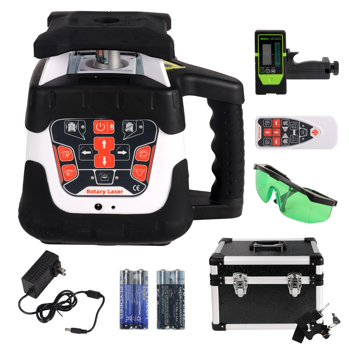 Mountlaser Rotary laser 360 Self Leveling,360 Degree Self Leveling Green Cross Line Laser, Target Plate,Laser Class: Class 2,Laser parameters<5mW