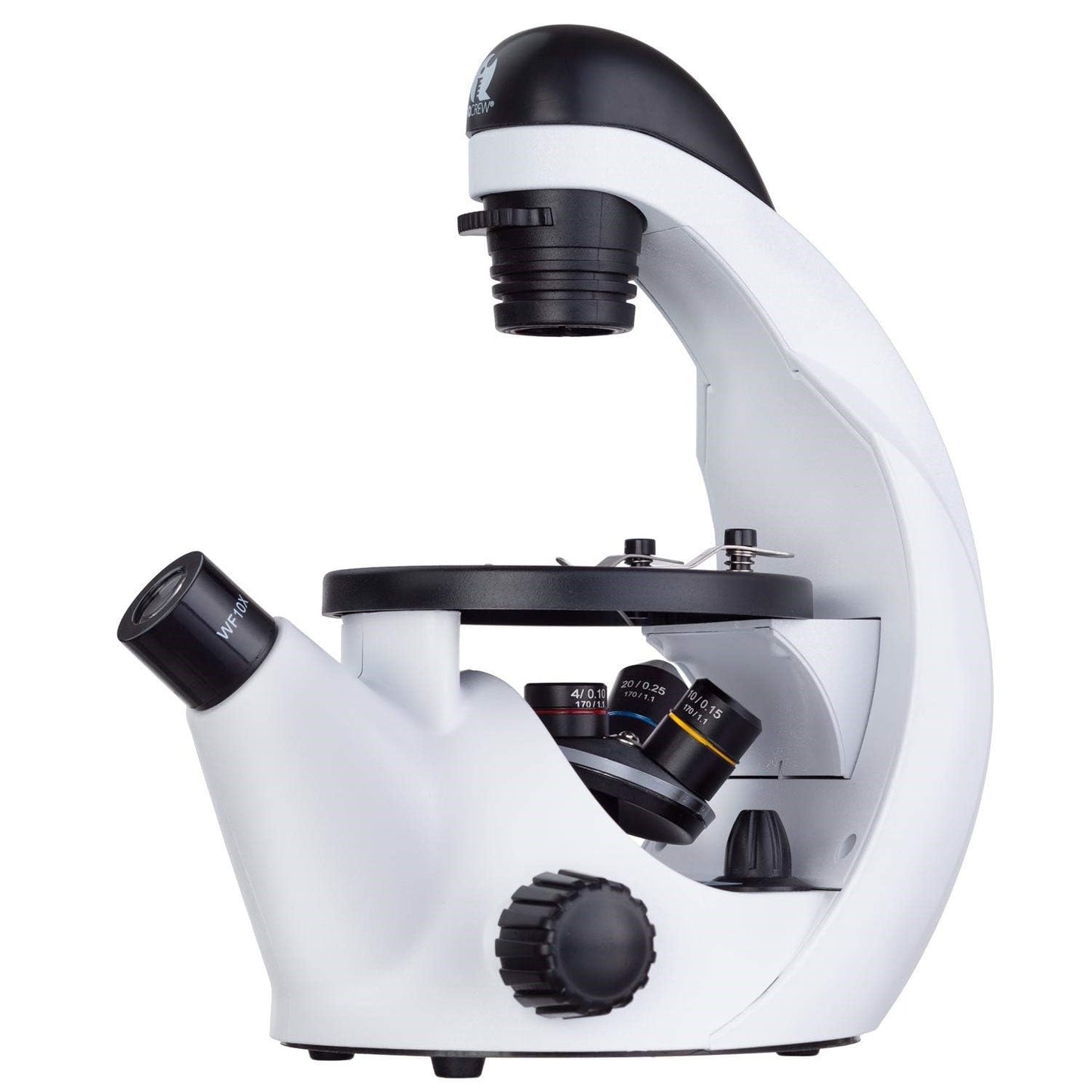 IQCrew STEM Science Discovery 40X-500X Inverted Microscope with 25 Prepared Slides, and Microscope Book for Students