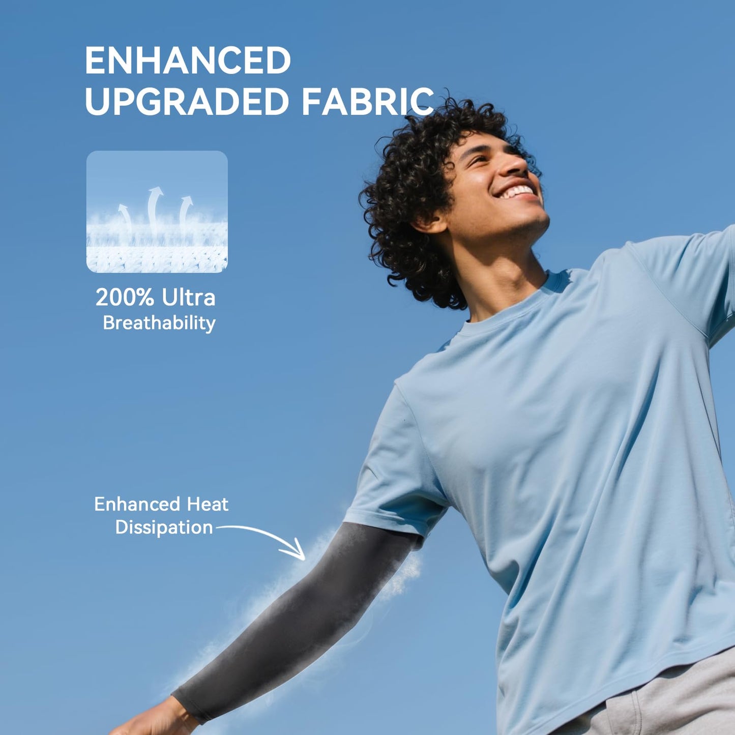 [360° Full Compression] Copper Arm Sleeves for Men & Women, [Ultra Breathable] Arm Brace for Forearm, Bicep, Triceps, Tennis Elbow, Basketball, Golf, Arthritis, Tendonitis, Bursitis (Black, L/XL)