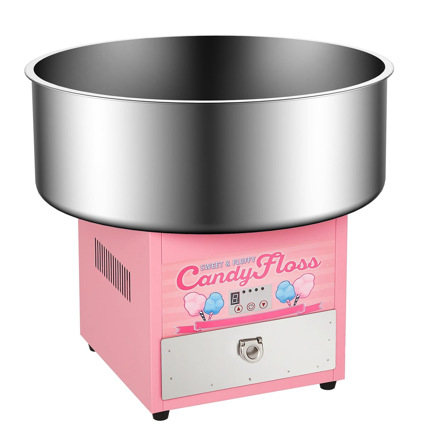 Electric Candy Cotton Machine for Kids Commercial Candy Cotton Maker with 20 Inch Stainless Steel Bowl Party Home Festival Pink