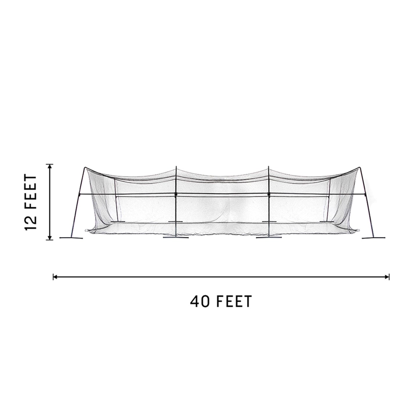 Skywalker Sports 40 Foot Competitive Batting Cages for Backyard or Indoor Baseball and Softball Collapsible Black Frame and Net