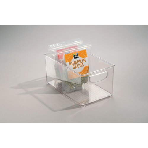 iDesign Clear Plastic Nesting Storage Bins, Set of 3, Space-Saving Organizers for Kitchen or Pantry