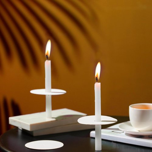MTLEE Church Candles - 150 Set with Drip Protectors | Unscented White Pillar Candles for Vigil Services, 0.47" D x 4.72" H