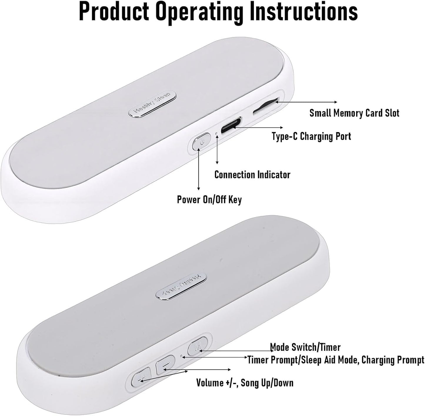 Dpofirs Bone Conduction Sleep Speaker | Advanced Sound Transmission, White Noise, Smart Sleep Timer, Portable