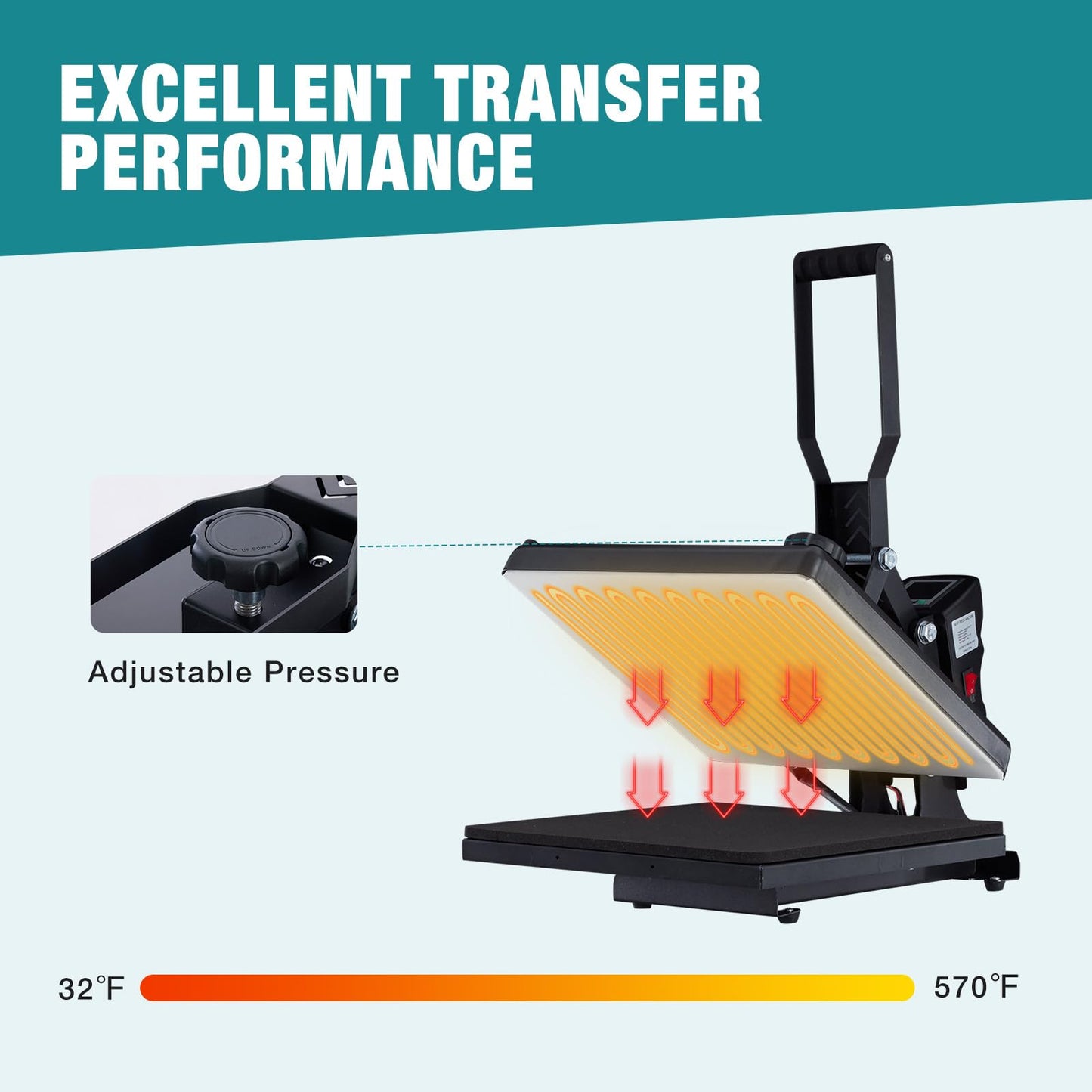 OLIXIS LW Heat Press, 15x15 Heat Press Machine for T Shirts with LCD Display & Memory Mode, 1200W Heat Transfer Machine for Bags, Pillows, Aprons