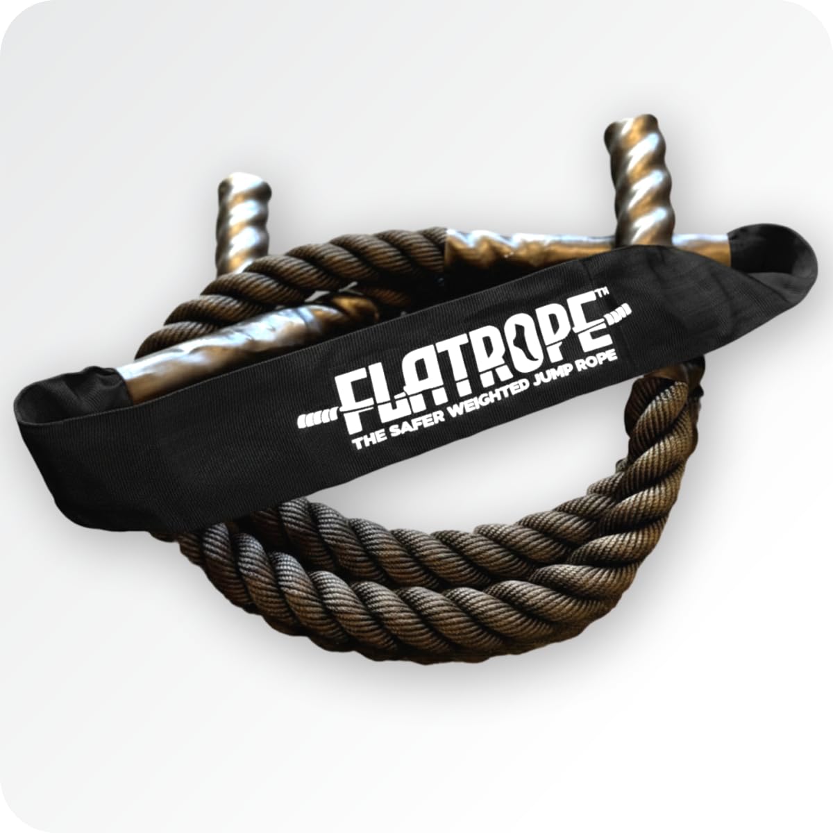Patented FLATROPE 5lb Weighted Jump Rope, Heavy Flat-Mesh Design to Reduce Ankle Injury, 120” Adjustable Strength-Training Rope for Muscle Building, Conditioning & HIIT, Home Gym Fitness Equipment for CrossFit, HYROX, Spartan, DEKA Athletes, Black