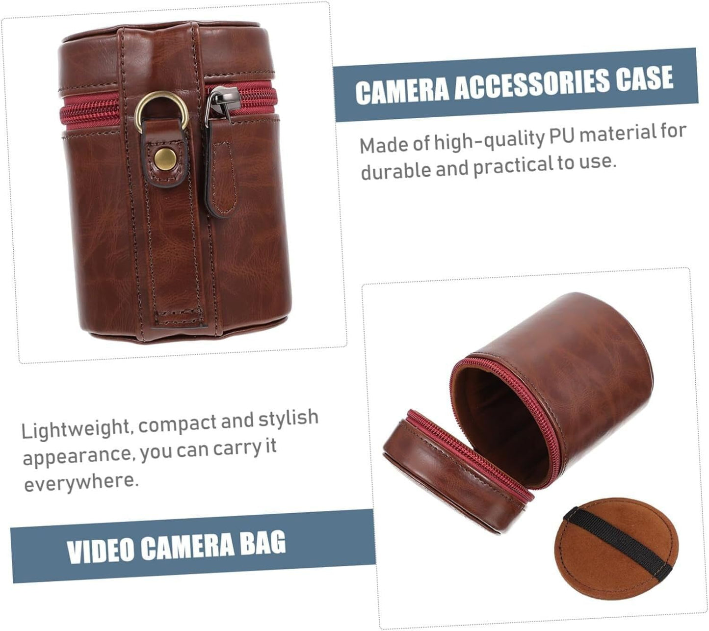 UCCKEYI Zipper Lens Case Lens Pouch Bag with Protective Spacer pad Fit for DSLR Camera Lens Compatible with Canon