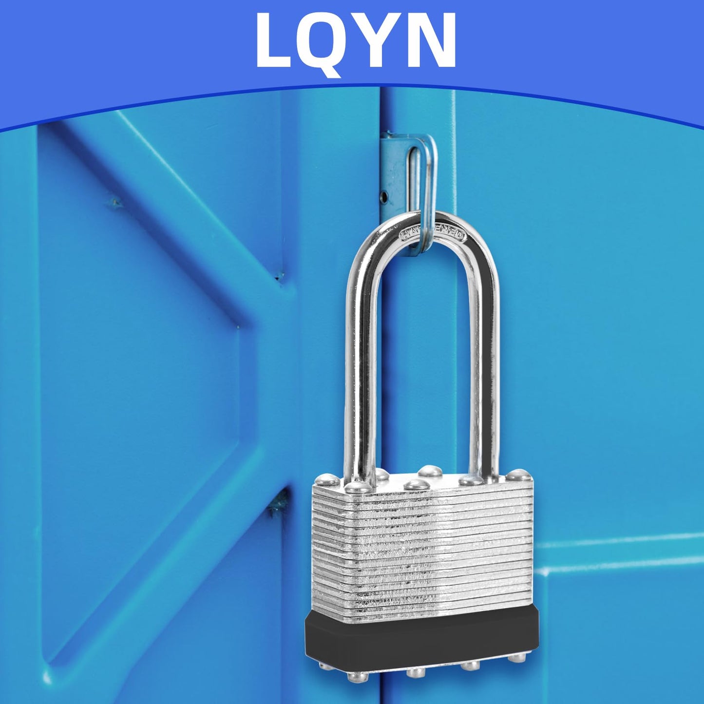 Padlocks with Same Key, LQYN 100 Pcs Laminated Keyed Padlock (1-9/16", 40mm), Keyed Alike Locks, Long Shackle, for Storage Locker, Hasp Latch, Toolbox, Sheds
