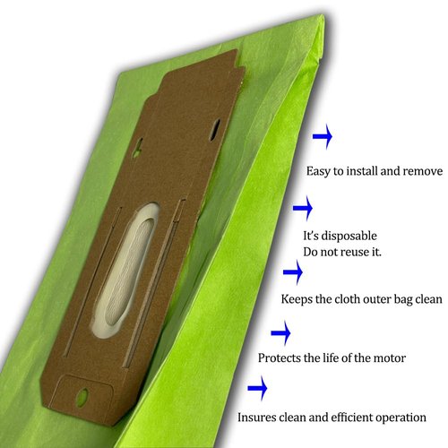 10 Packs Type CC Upright Vacuum Cleaner Replacement Bags Compatible with Oreck XL XL2 XL7 XL21,Elevate,XL Commercial,XL2100rhs,U2000r1,U2000rb1,XL Classic,XL Silver,XL Gold etc.