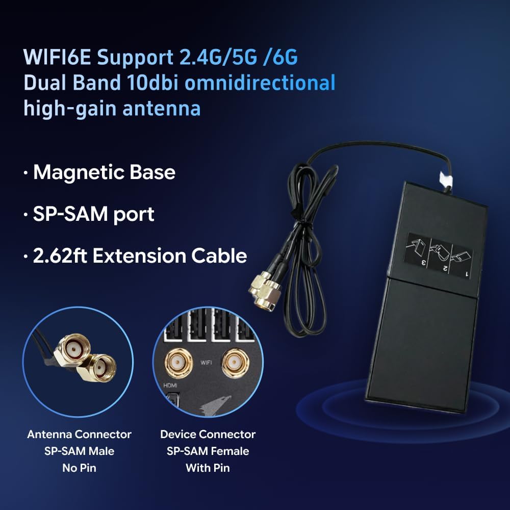 XLQJVPO 2T2R 2.62ft Antenna Dual Band Wi-Fi Moving Antenna with Extension Cable for PC Desktop Computer Motherboard