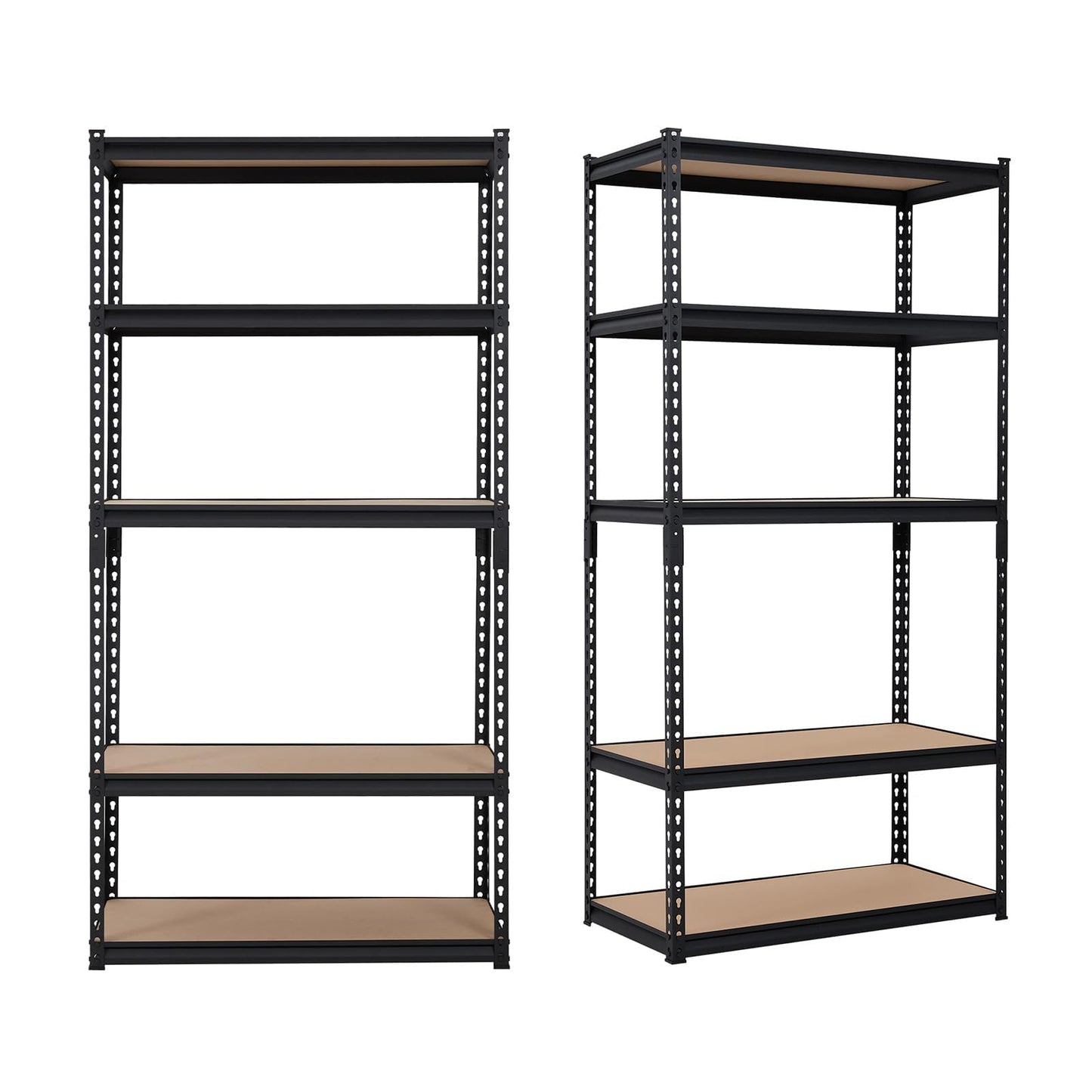 SierraSquad Heavy Duty Garage Storage Shelves, 5-Tier Metal Adjustable Shelving Unit with 2500 LBS Capacity, 35" L x 18" W x 72" H Storage Shelving for Kitchen Pantry Basement Bathroom Laundry