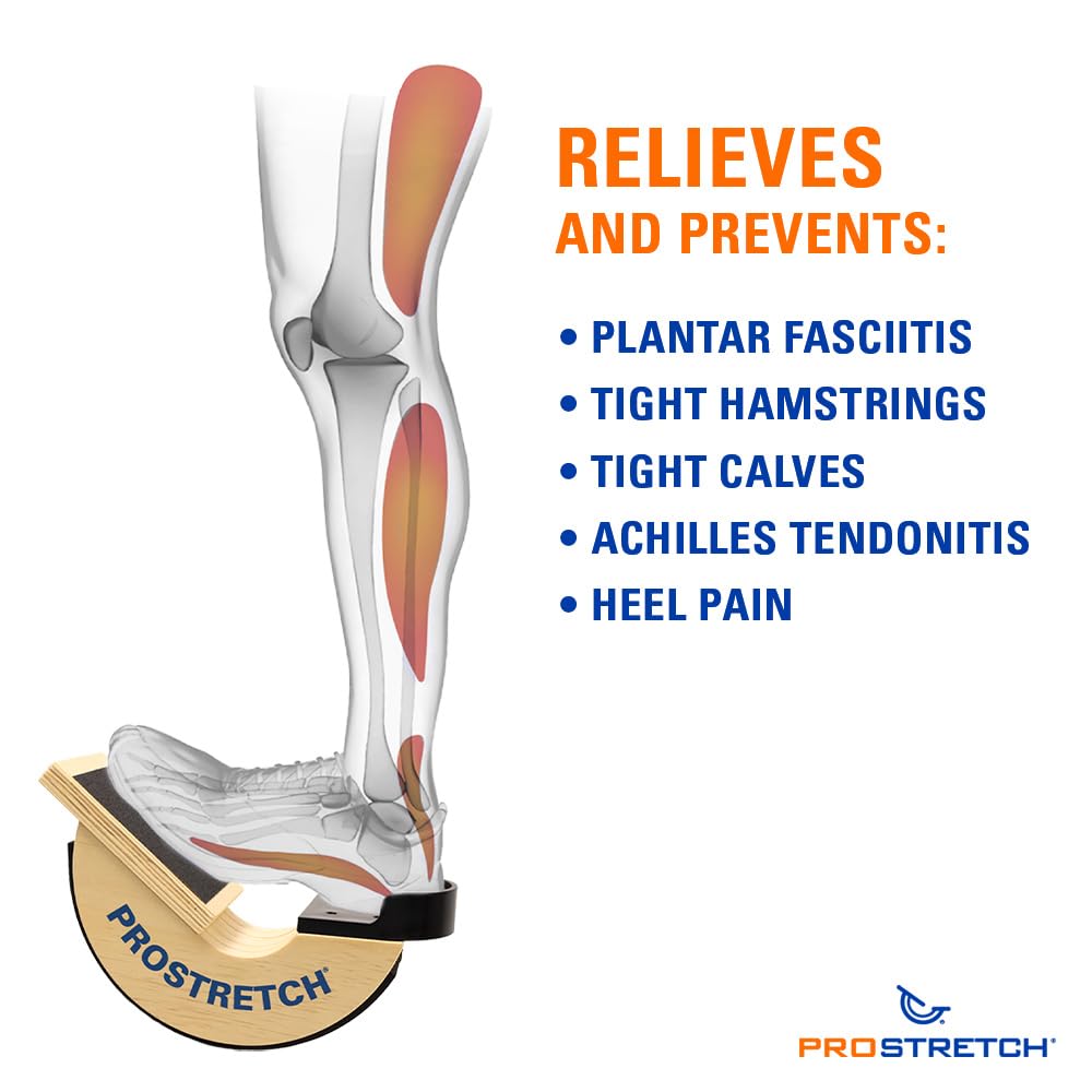 ProStretch Wooden Original Calf Stretcher and Foot Rocker for Plantar Fasciitis, Achilles Tendonitis, and Tight Calves