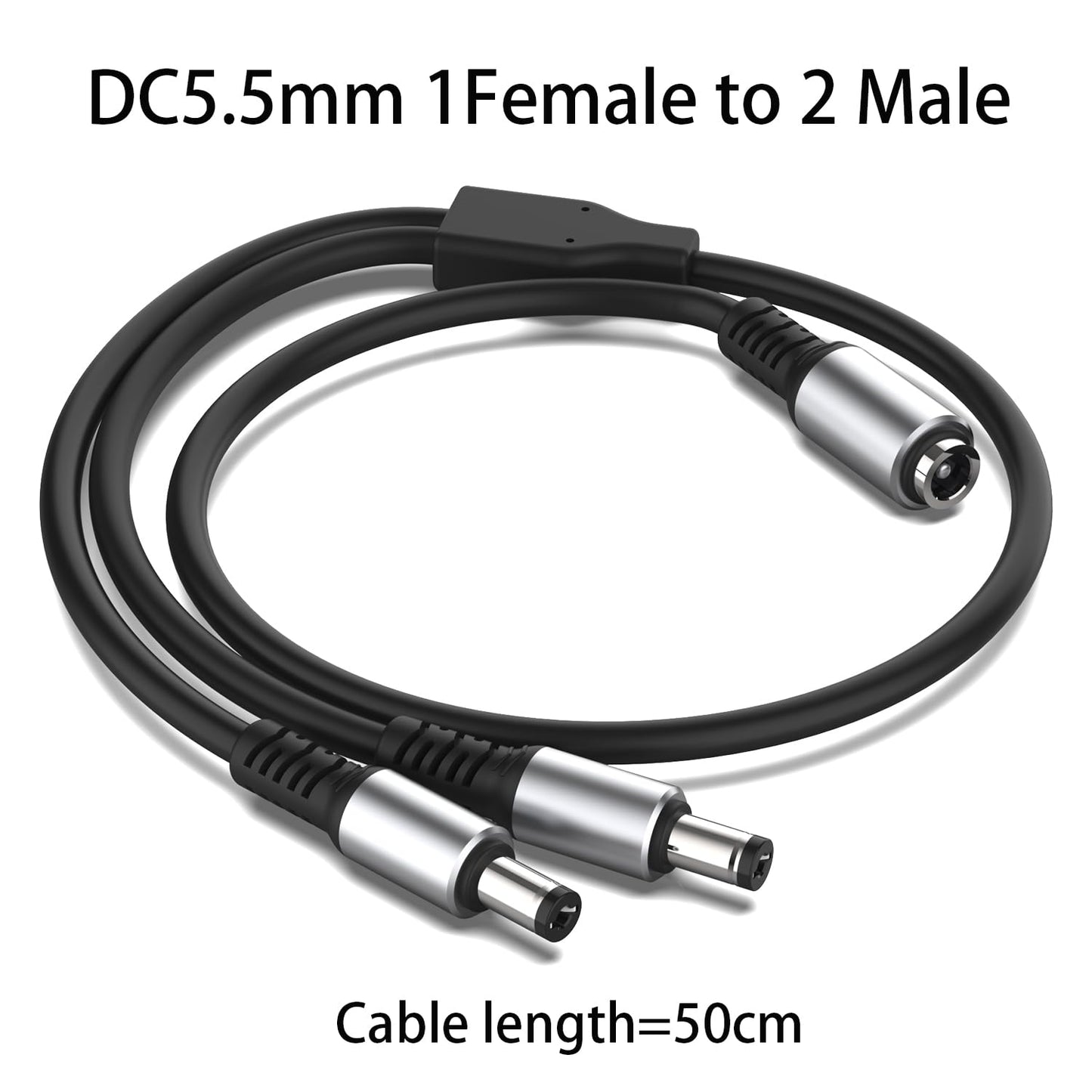 sovunis 1 2 5.5mm 2.1mm 50cm DC Y Splitter Cable Female to Male, x DC Power Extension Adapter Cable for CCTV