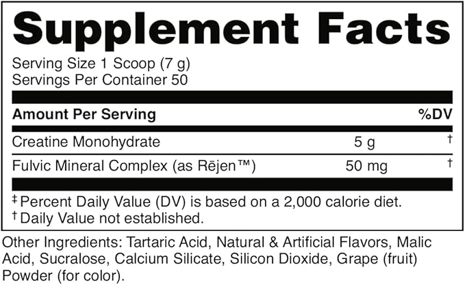 Bucked Up Grape Apple Creatine for Women and Men - Easy to Mix Vegetarian - Flavored Creatine Monohydrate Powder - Made in USA - 5G Per Serving - 50 Servings - 250 Grams Per Container