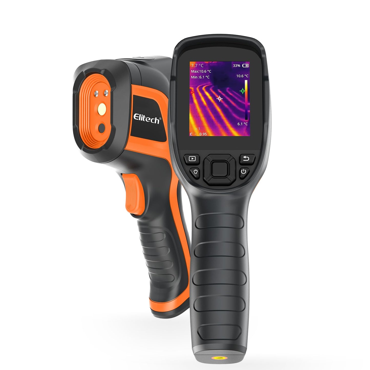 Elitech Thermal Imaging Camera 256 x 192 IR Resolution, Handheld Infrared Imager for Home Inspection & HVAC, Real-Time Video Recording, <40mK Sensitivity, 25Hz Thermal Leak Detector (-4°F to 752°F)