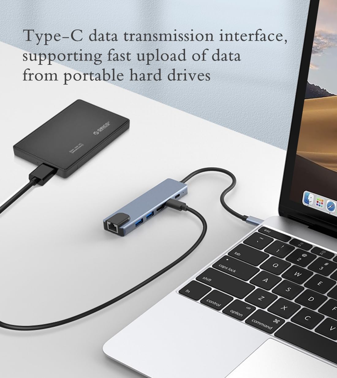 JUEJUEZI 6-in-1 4K RJ45 3.0/2.0, PD100W, USB C Hub, Ethernet Multi Port Adapter with HDMI, Ethernet Port, USB USB C