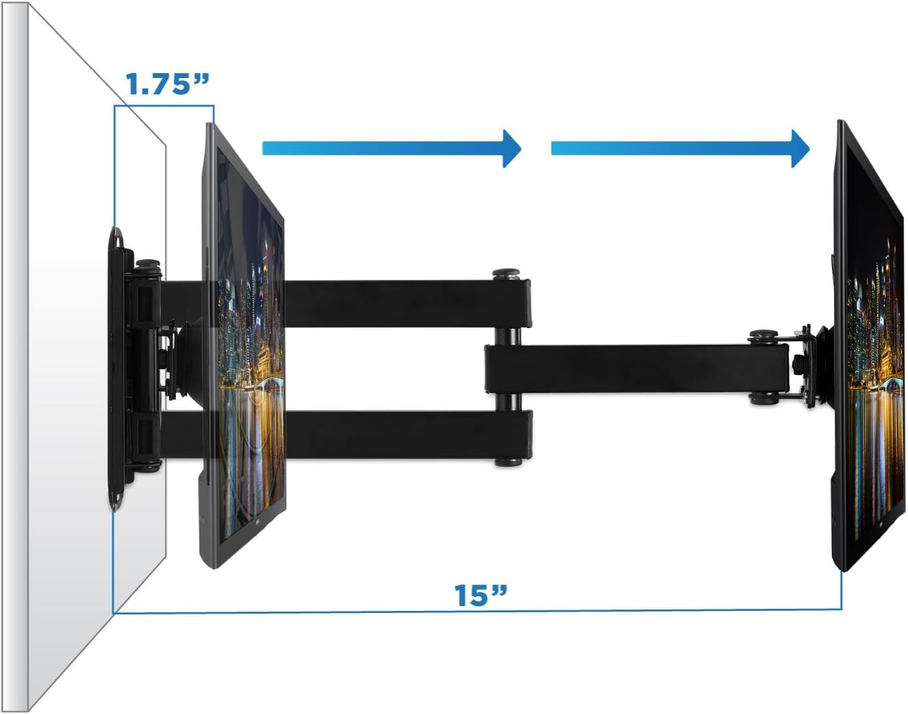Mount-It! 19, 20, 24, 27, 32, 34, 37 40 Inch 14 75, 100 TV Wall Mount, Universal Fit for and TVs and Computer Monitors