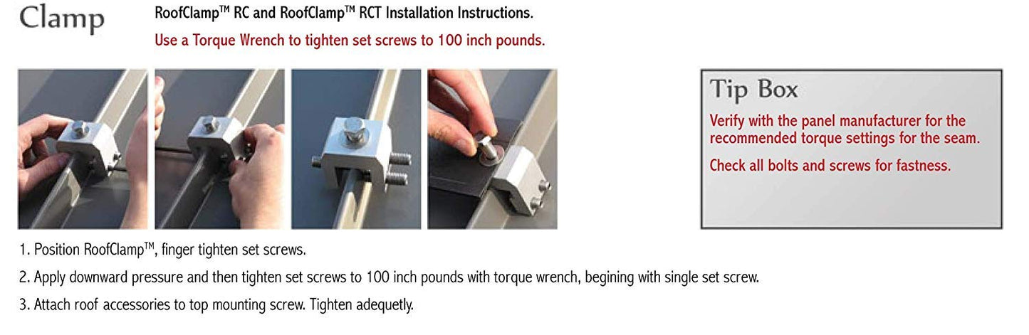 Roof Clamp for Standing Seam Metal Roof (10 Piece) Fits Most Seam Profiles Including Wide Profile T and Bulb Seams