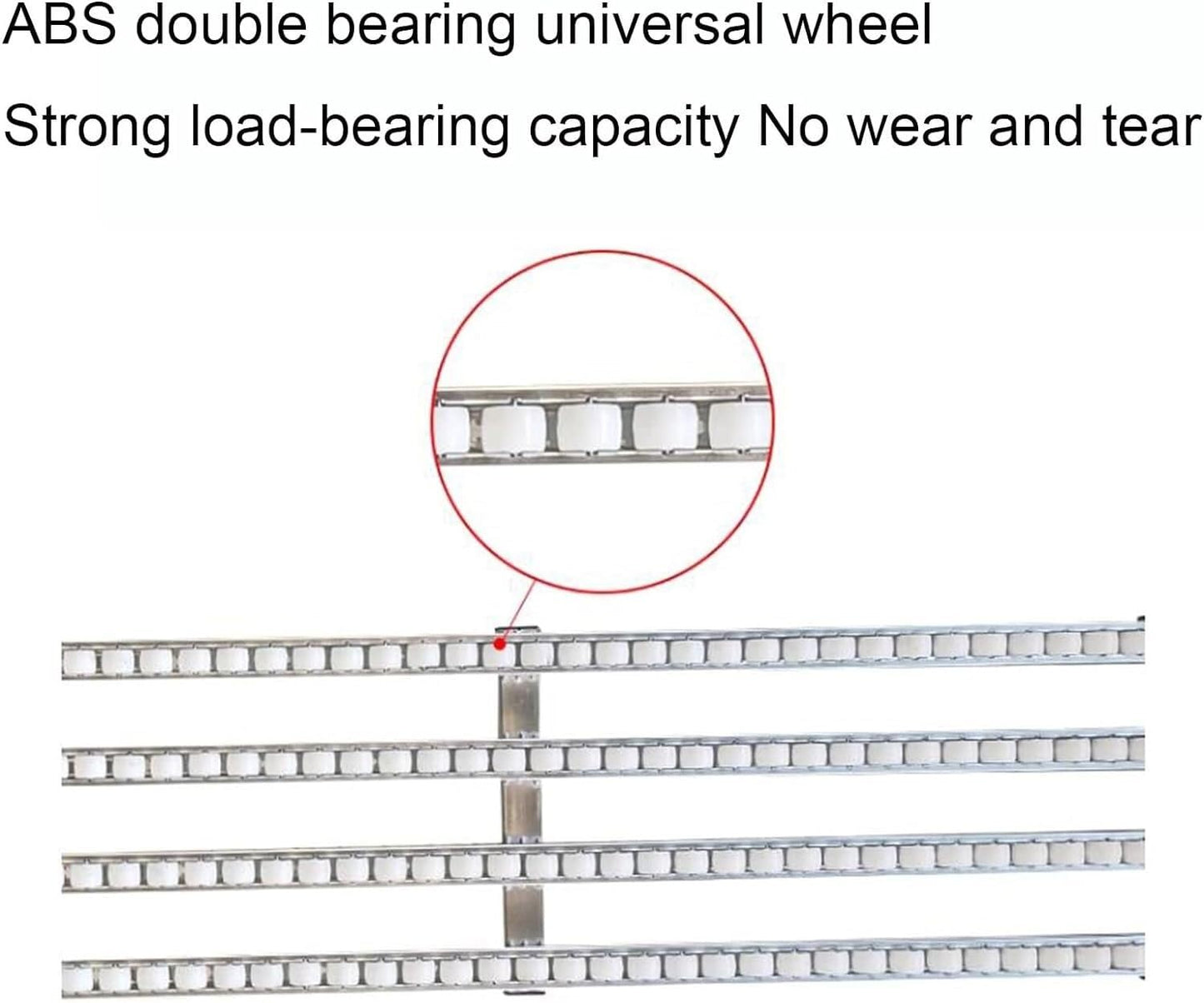 CHENWMZ 300cm Light-Duty Gravity Roller Conveyor Table - Unpowered Freight Handling Solution for Warehouses 3-Slide Design Material Transport System Efficient Cargo Movement