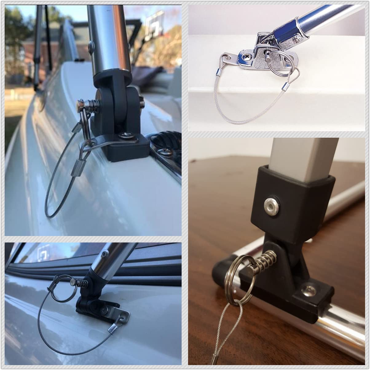 Thorn Boat Bimini Top Quick Release Pins with Lanyard - Marine Grade 316 Stainless Steel Pin Durable Hardware for Deck Hinges & Canopy Systems (4 PCS)